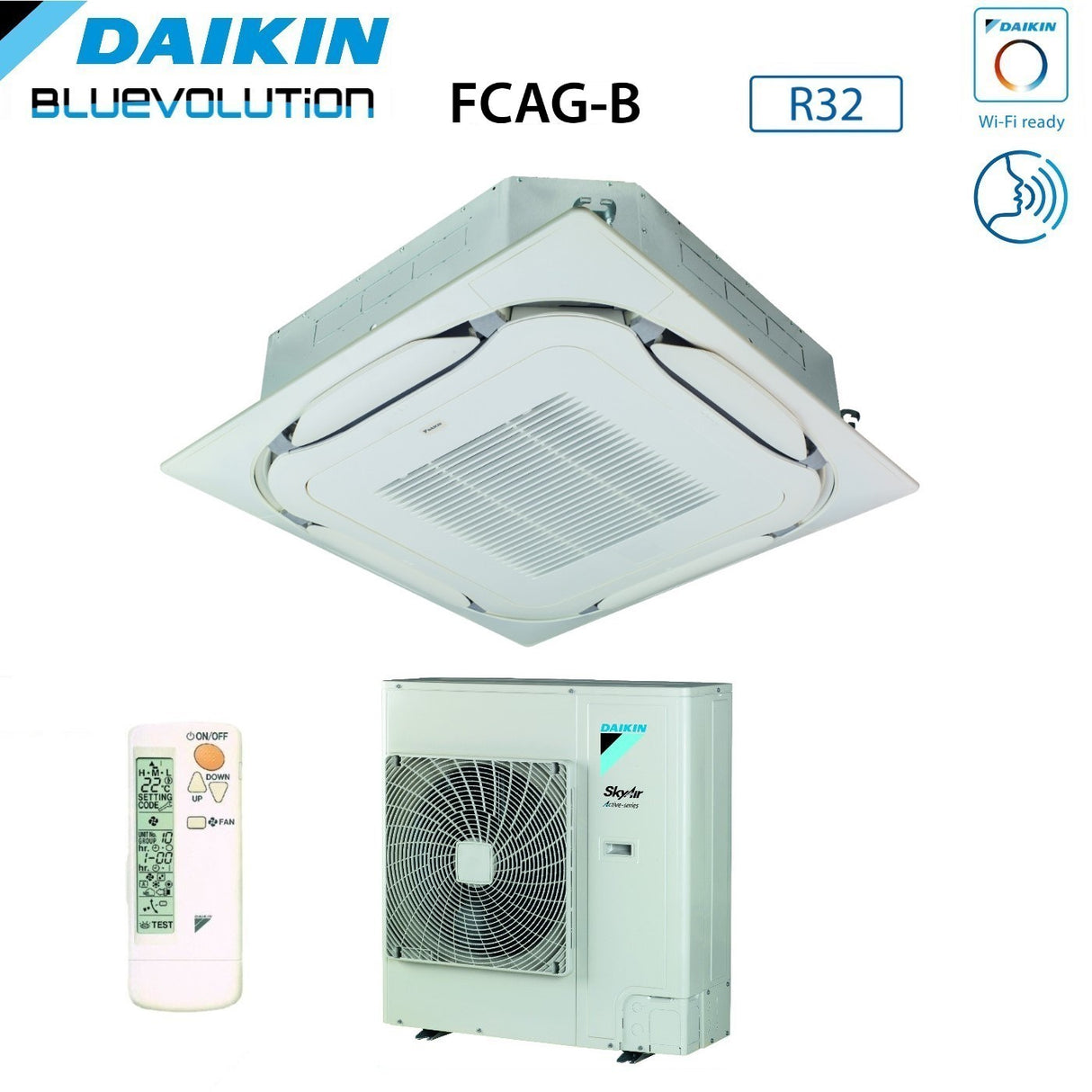 immagine-4-daikin-climatizzatore-condizionatore-daikin-bluevolution-a-cassetta-round-flow-36000-btu-fcag100b-azas100mv1-r-32-wi-fi-optional-con-griglia-standard-inclusa