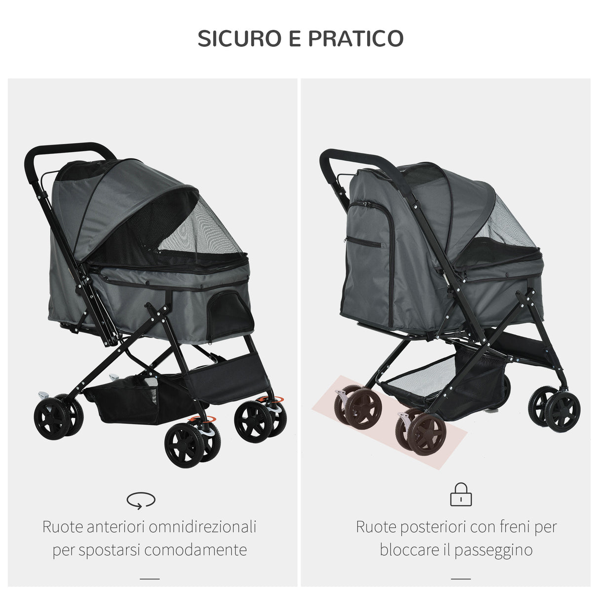 immagine-4-easycomfort-easycomfort-passeggino-per-cani-piccoli-pieghevole-con-maniglione-girevole-e-cestino-portaoggetti-76-5x52x95-cm-grigio