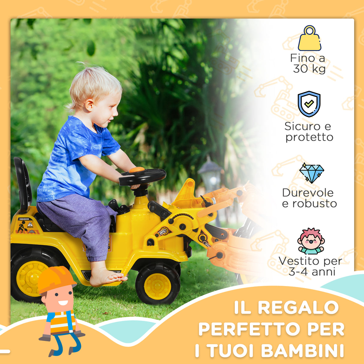 immagine-7-easycomfort-easycomfort-trattore-per-bambini-3-4-anni-con-rullo-compressore-e-spazio-portaoggetti-88x33x37-cm-giallo-e-nero