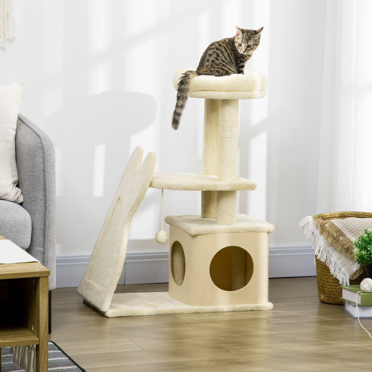 immagine-9-easycomfort-easycomfort-albero-tiragraffi-per-gatti-con-tappetino-e-pali-in-sisal-casetta-sfoderabile-e-lettino-60x30x83cm-beige
