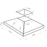 easycomfort easycomfort tetto di ricambio per gazebo da giardino doppio tetto 3x3m