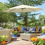 easycomfort easycomfort ombrellone parasole decentrato da giardino da spiaggia ferro 3m beige