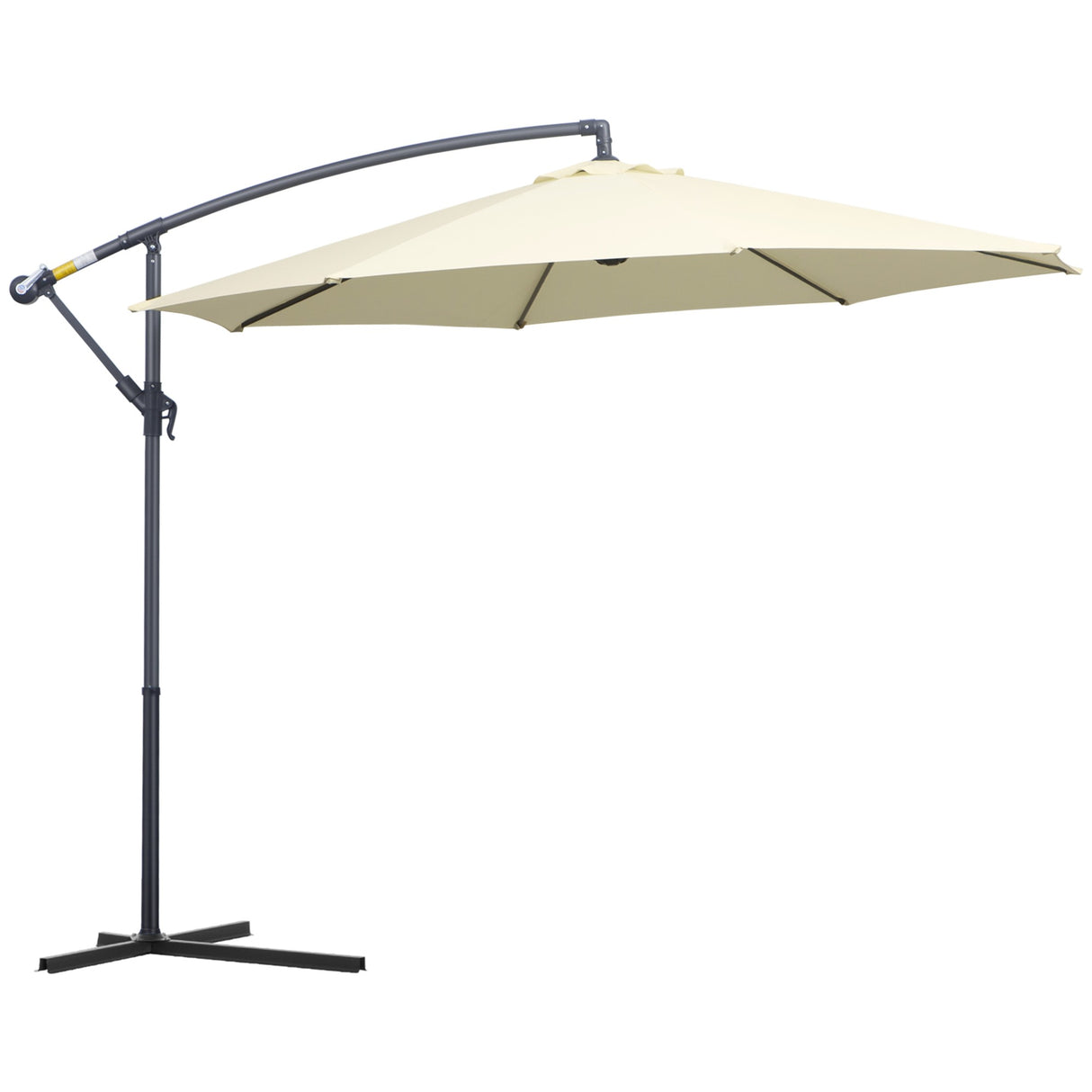 easycomfort easycomfort ombrellone parasole decentrato da giardino da spiaggia ferro 3m beige