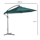 easycomfort easycomfort ombrellone da giardino 3x2 6 m inclinabile con base a croce e manovella in acciaio e poliestere