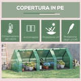 easycomfort easycomfort serra da giardino per piante con telo in pe telaio in acciaio 270x90x90cm verde