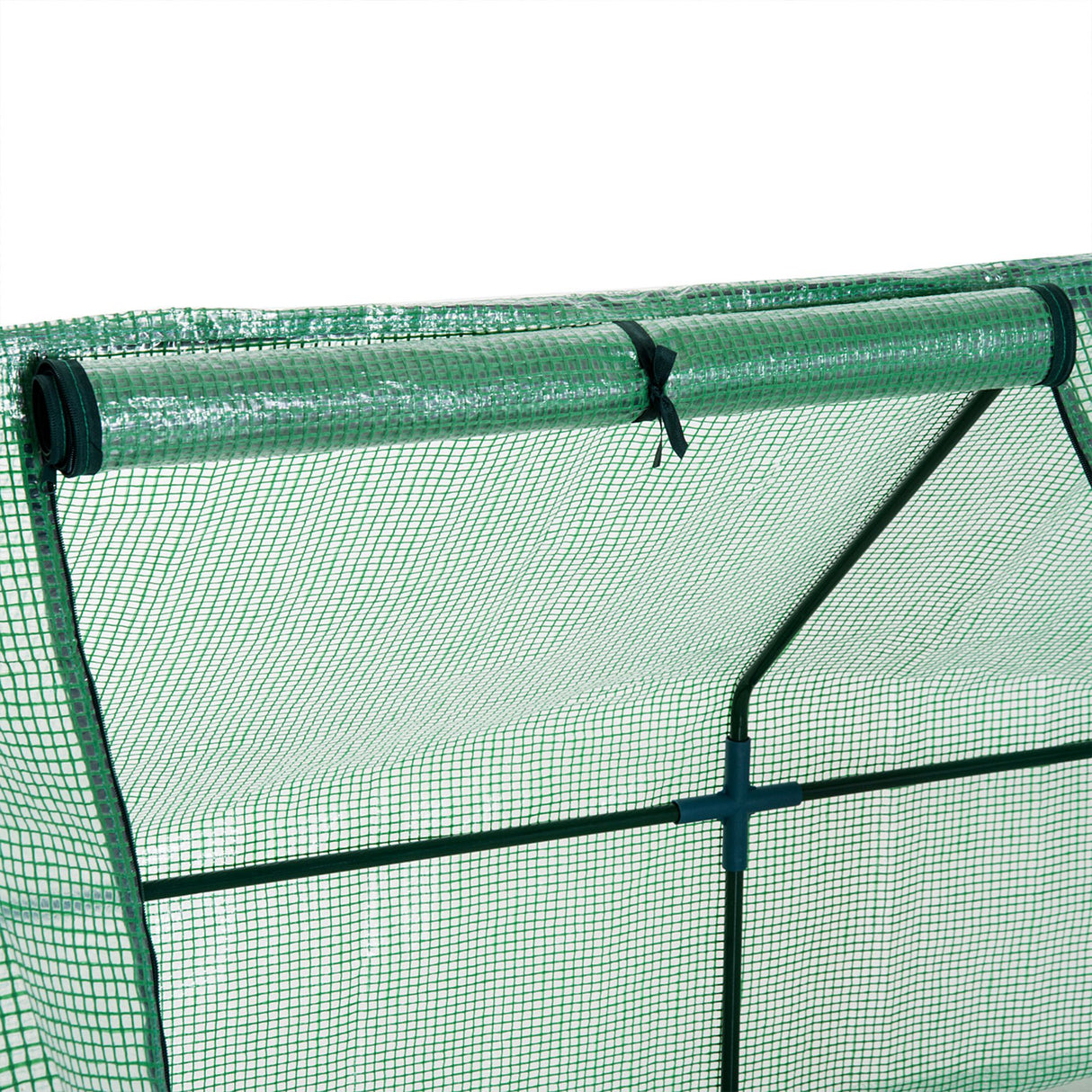 easycomfort easycomfort serra da giardino per piante con telo in pe telaio in acciaio 270x90x90cm verde