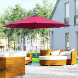easycomfort easycomfort ombrellone parasole decentrato in metallo bordeaux 3x2.6m