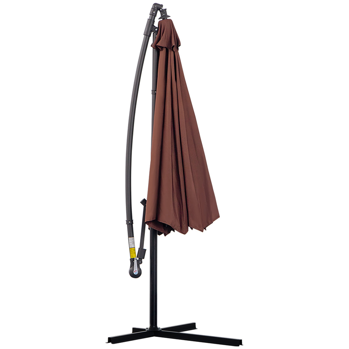 easycomfort easycomfort ombrellone parasole decentrato da giardino con angolo inclinabile in metallo e poliestere caffe 3 2.6m