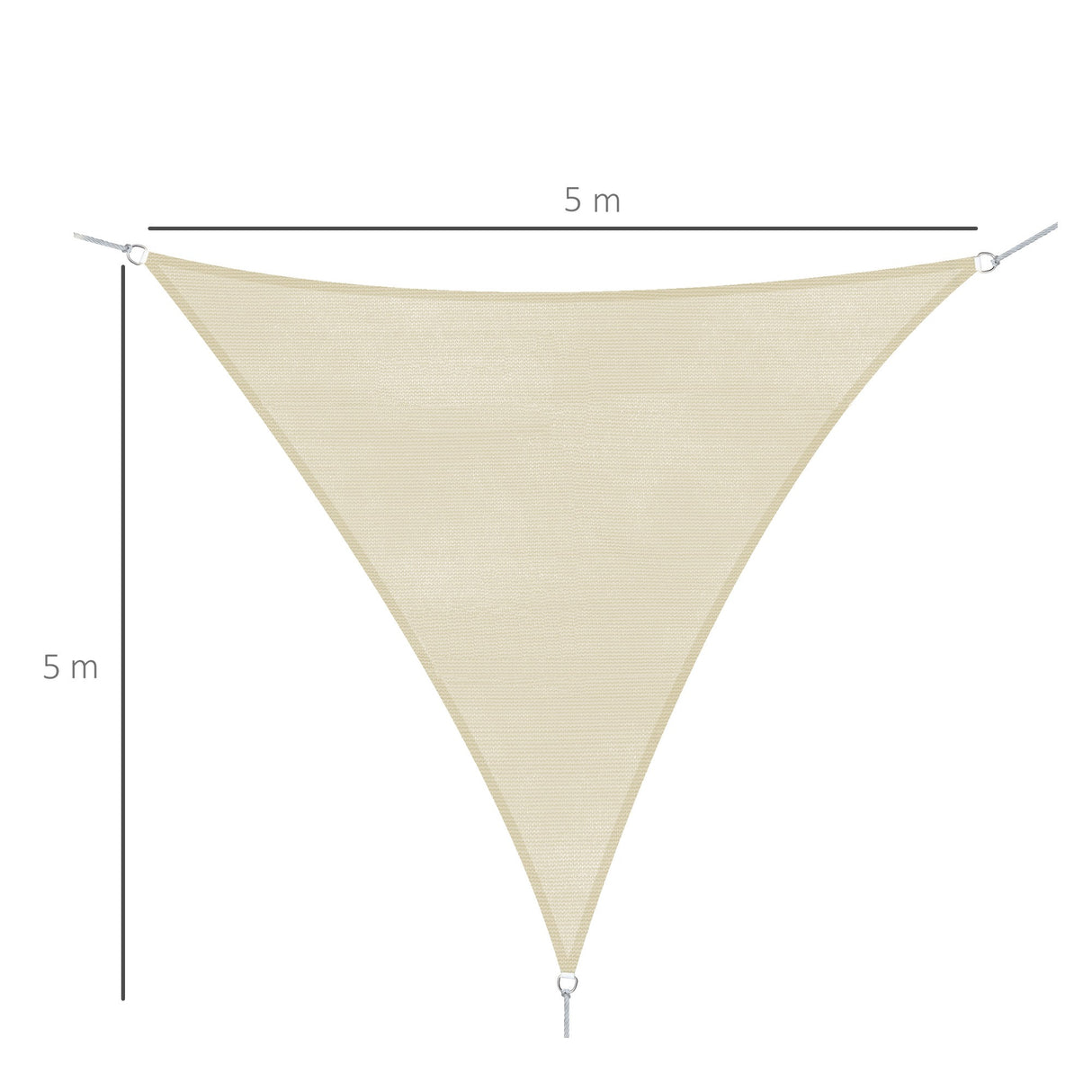 easycomfort easycomfort tenda da sole triangolare tenda a vela anti uv crema 5x5x5m