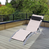 easycomfort easycomfort lettino sdraio pieghevole reclinabile con materassino e poggiatesta telaio in alluminio bianco e nero