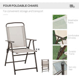 easycomfort easycomfort 6 pz set mobili da giardino in tubi dacciaio tavolo da giardino con sedie e ombrellone crema