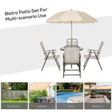 easycomfort easycomfort 6 pz set mobili da giardino in tubi dacciaio tavolo da giardino con sedie e ombrellone crema