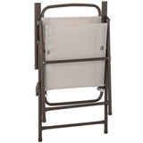 easycomfort easycomfort 6 pz set mobili da giardino in tubi dacciaio tavolo da giardino con sedie e ombrellone crema