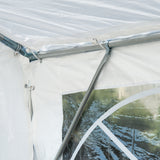 easycomfort gazebo da esterno tendone per feste telaio in acciaio impermeabile bianco 8x4x2.8m