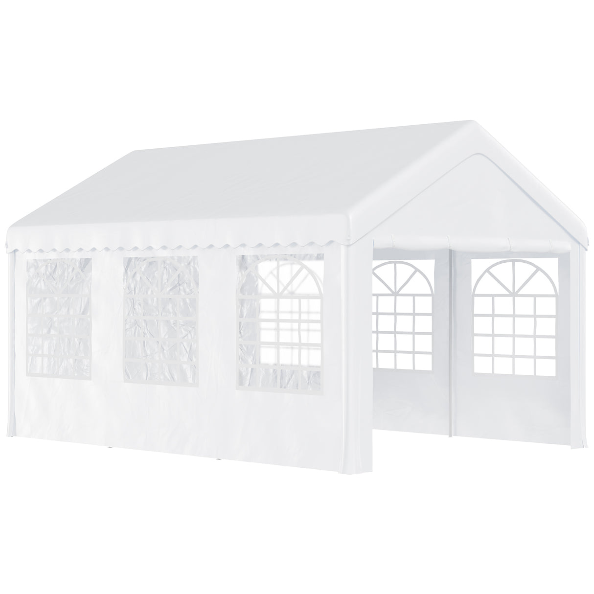 easycomfort easycomfort tendone per feste 6x4m con pareti rimovibili porte e 6 finestre bianco