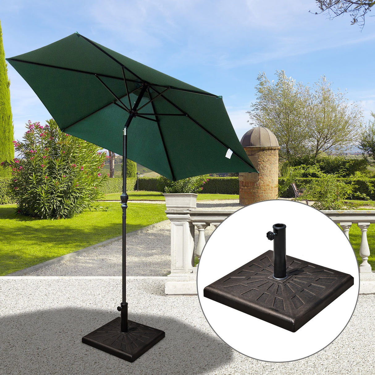 easycomfort easycomfort base per ombrellone diametro 3 8 4 8cm peso 16 8kg da giardino