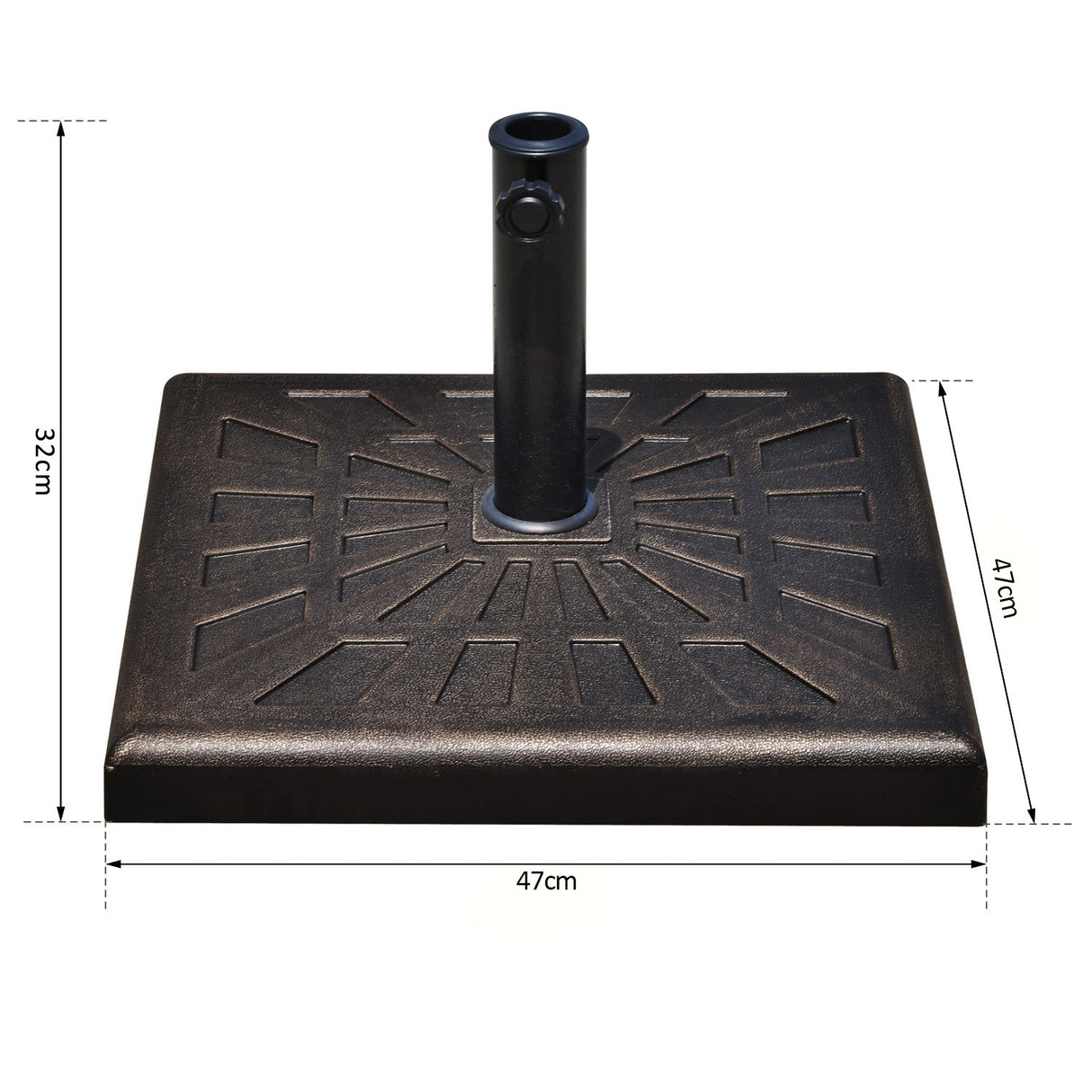 easycomfort easycomfort base per ombrellone diametro 3 8 4 8cm peso 16 8kg da giardino