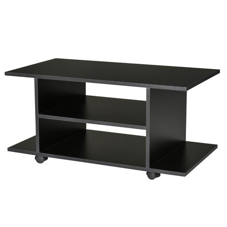 easycomfort easycomfort mobile tv moderno con ruote mobiletto tv in legno 80 40 40cm nero ean 8054144131672
