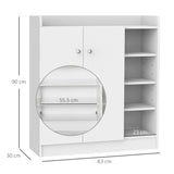 easycomfort easycomfort armadio scarpiera bianca salvaspazio e moderna in legno per 12 paia di scarpe 4 ripiani aperti 83 x 30 x 90cm bianca ean 8054111846875