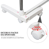 easycomfort easycomfort stendino verticale pieghevole in acciaio e plastica con 6 ruote e 3 ripiani regolabili 142x55x172 cm ean 8054144131443