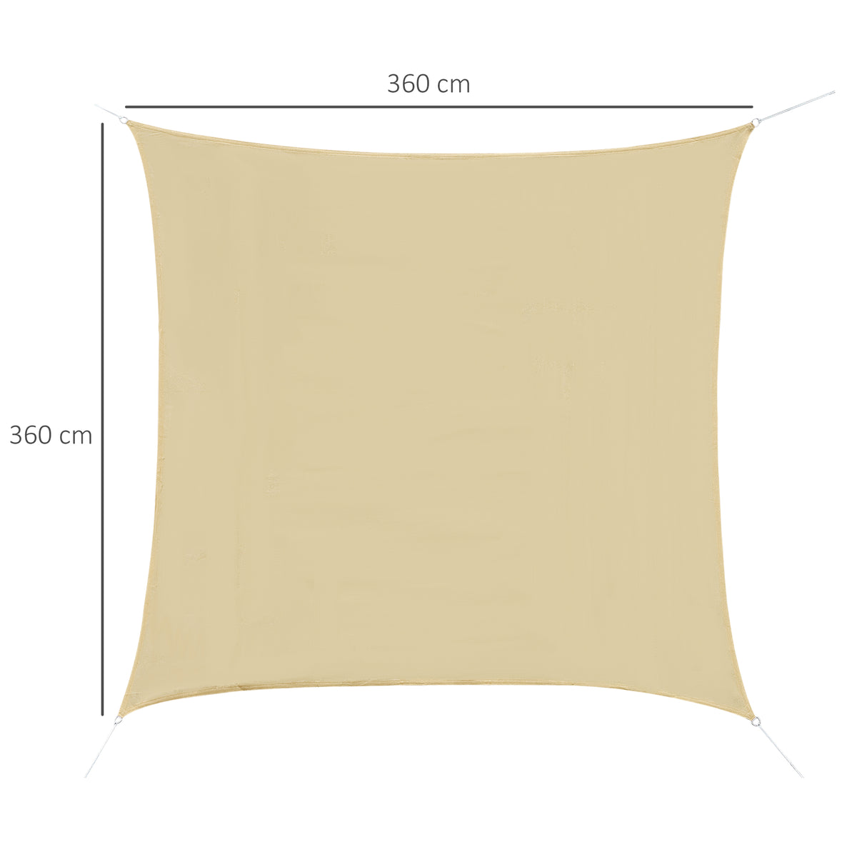 easycomfort easycomfort tenda da sole a vela quadrata in hdpe color sabbia 360x360cm