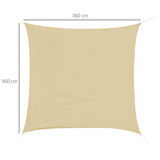 easycomfort easycomfort tenda da sole a vela quadrata in hdpe color sabbia 360x360cm
