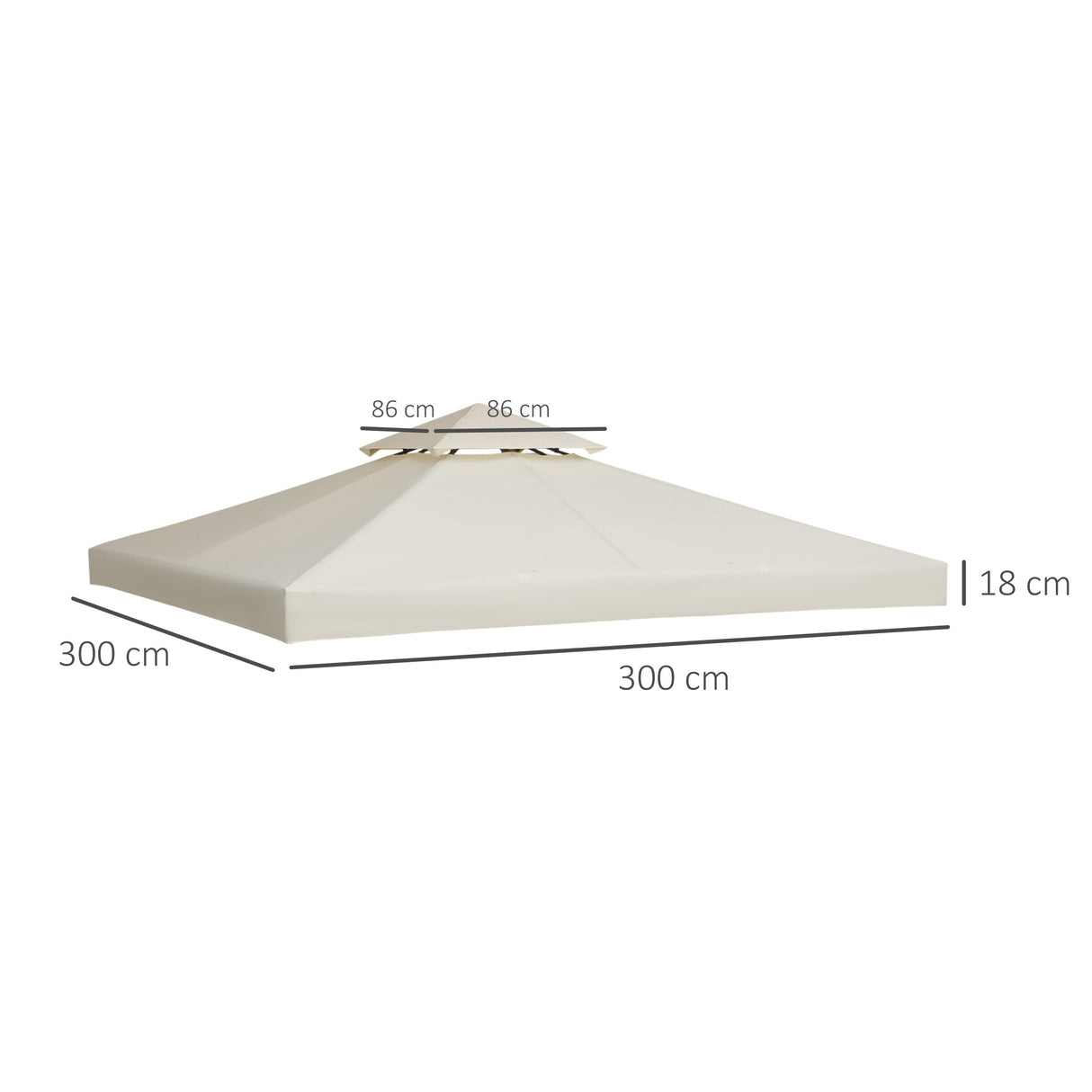 easycomfort easycomfort tetto di ricambio impermeabile per gazebo da giardino doppio tetto 3x3m crema