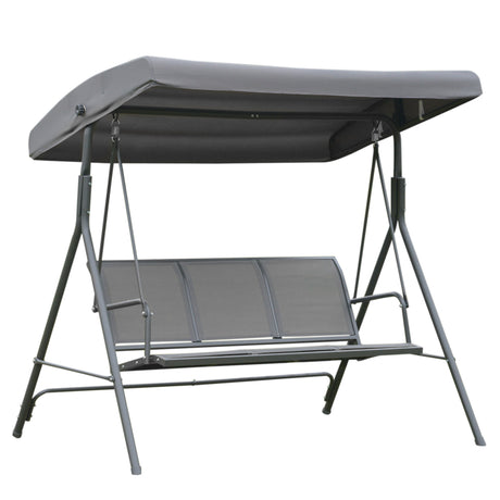 easycomfort easycomfort dondolo 3 posti con baldacchino in acciaio e tessuto poliestere grigio 178x111x155cm