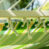 easycomfort easycomfort amaca matrimoniale in cotone a righe verde giallo e bianco con cuscino