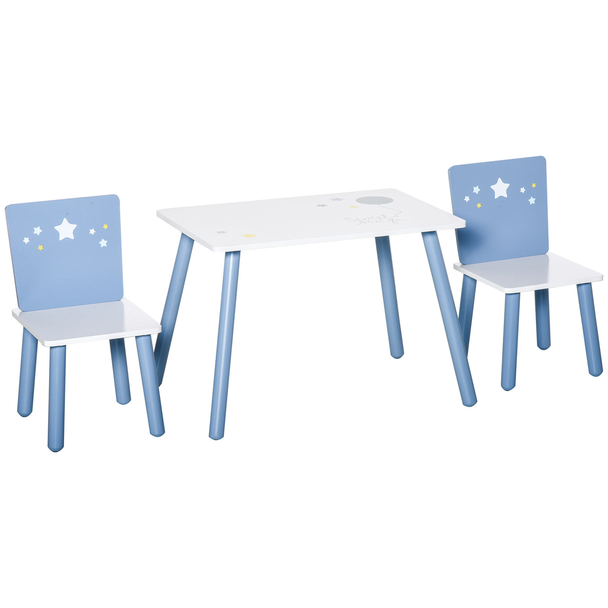 easycomfort easycomfort tavolo e sedie per bambini e bambine 2 4 anni in legno azzurro e bianco set 3 pezzi