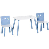 easycomfort easycomfort tavolo e sedie per bambini e bambine 2 4 anni in legno azzurro e bianco set 3 pezzi