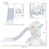 easycomfort easycomfort gioco per bambini 18 48 mesi set 3 in 1 in plastica con altalena scivolo e canestro 150x185x92 cm