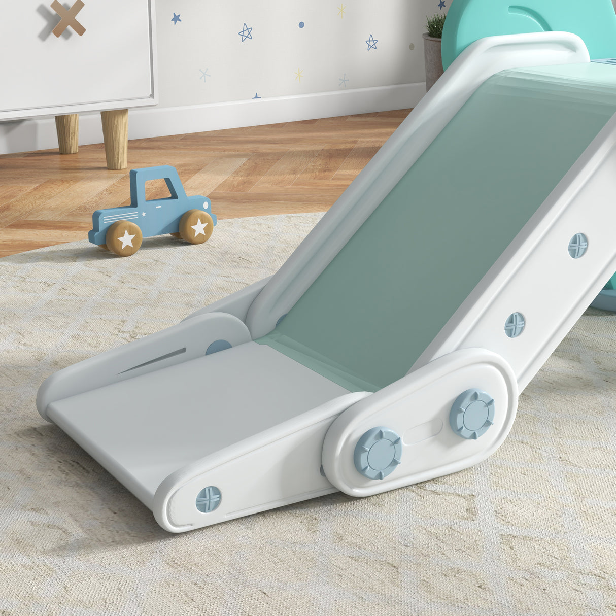 easycomfort easycomfort scivolo per bambini pieghevole in plastica eta 18 mesi 3 anni 102x53x53cm verde
