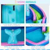 easycomfort gioco gonfiabile per bambini 3 8 anni a tema narvalo con borsa 11 paletti e toppe inclusi 330x280x200 cm