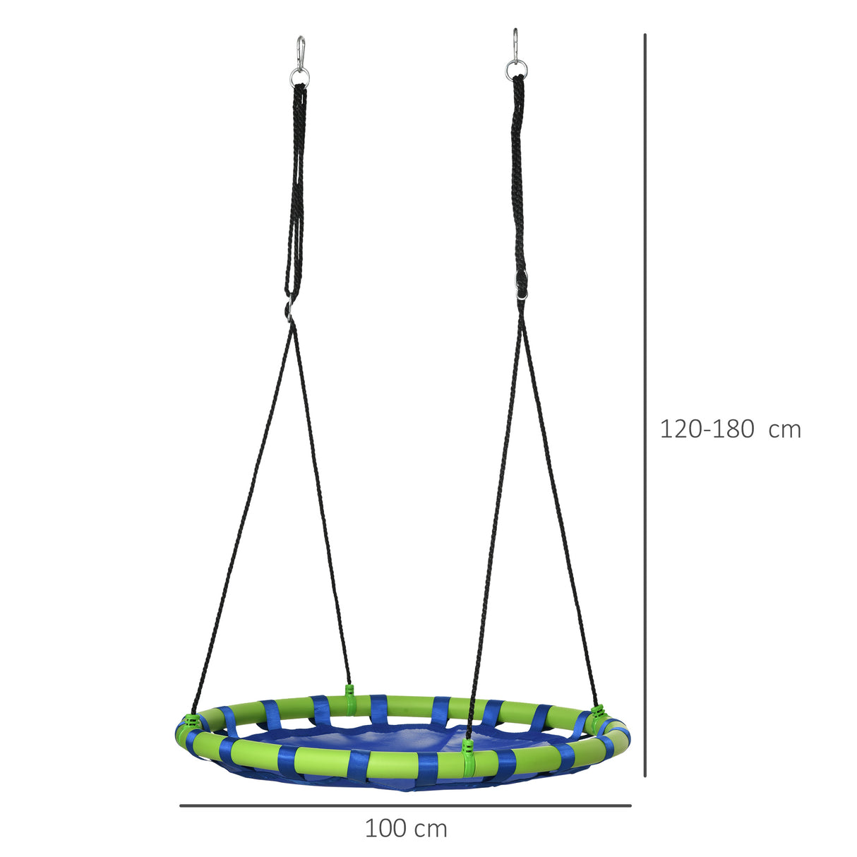 easycomfort easycomfort altalena per bambini da 3 8 anni da giardino 100cm e corde regolabili blu