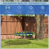 easycomfort easycomfort altalena per bambini da 3 8 anni da giardino 100cm e corde regolabili blu