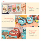 easycomfort easycomfort cucina giocattolo per bambini 3 6 anni caffetteria ristorante con 50 accessori inclusi 79 5 x 33 x 90 5cm