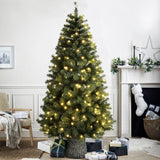 le stelle albero di natale artificiale verde h 240cm x l 117cm pino super folto con 350 luci led incorporate e base effetto legno