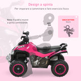 easycomfort easycomfort quad giocattolo per bambini cavalcabile con luci e suoni movimento a spinta eta consigliata 18 36 mesi rosa 67 5x38x 44cm
