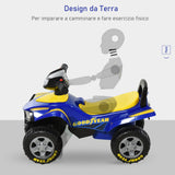 easycomfort easycomfort quad giocattolo per bambini 18 36 mesi con licenza goodyear con luci e suoni realistici blu e giallo 60x31x42cm