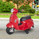 easycomfort easycomfort moto elettrica per bambini con licenza ufficiale vespa batteria 6v fari e clacson per bimbi da 18 36 mesi rosso 66 5x38x52cm