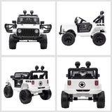 easycomfort easycomfort macchina elettrica per bambini jeep fuoristrada con telecomando e 2 velocita 100x65x72 cm bianco