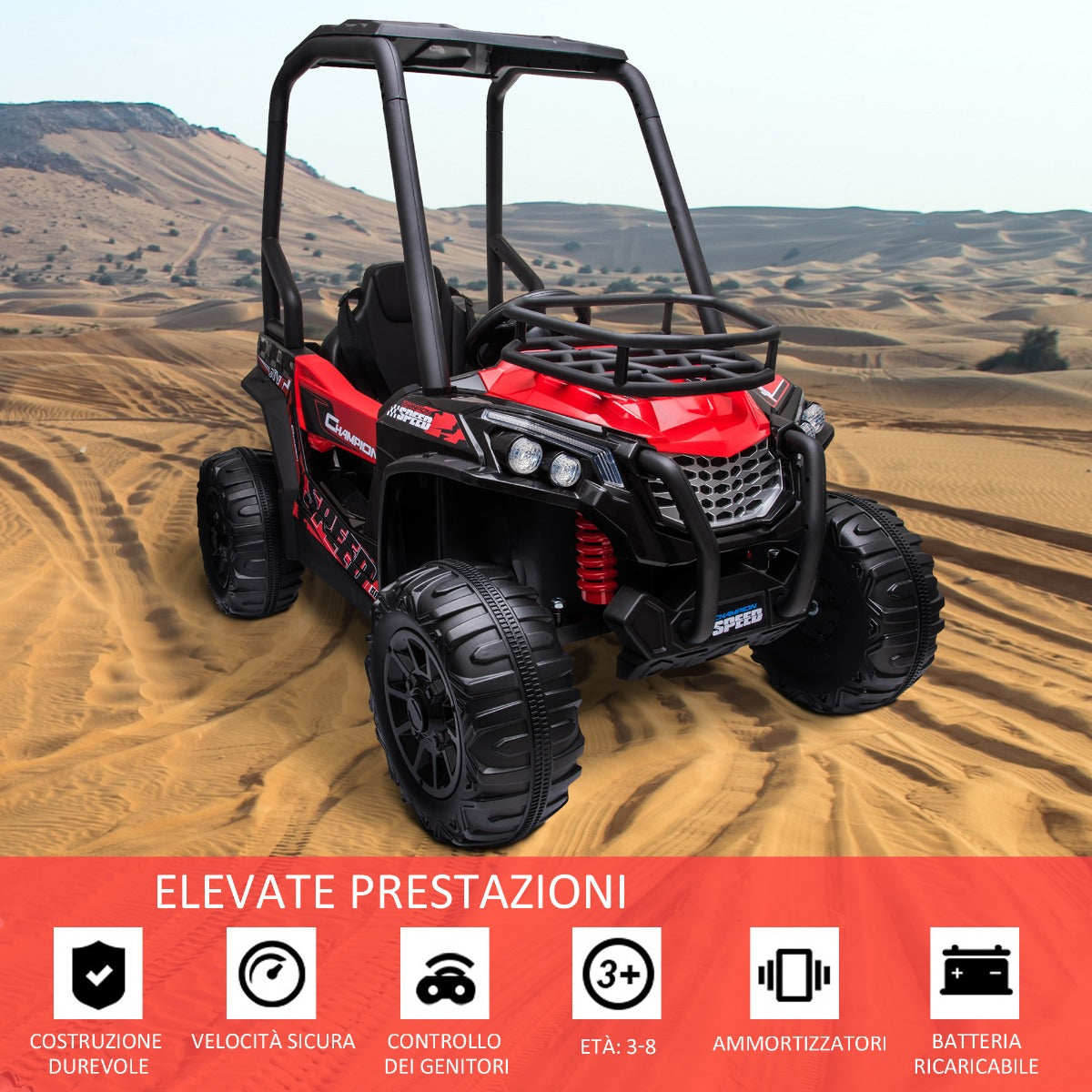 easycomfort easycomfort macchina elettrica per bambini 3 8 anni quad elettrico mini rosso e nero