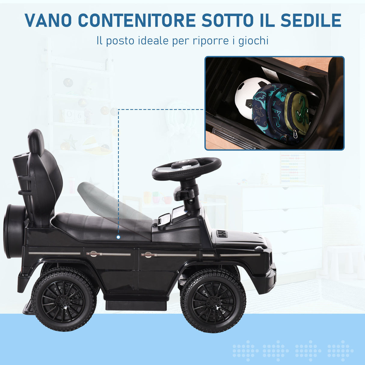 easycomfort easycomfort macchina a spinta per bambini 12 36 mesi con licenza mercedes tettuccio e maniglia di spinta 85 5x40 5x95 cm nero