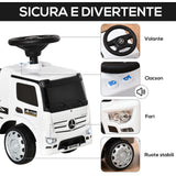 easycomfort easycomfort macchina cavalcabile per bambini eta 12 36 mesi macchina giocattolo bambi con volante fari e suoni licenza mercedes bianco