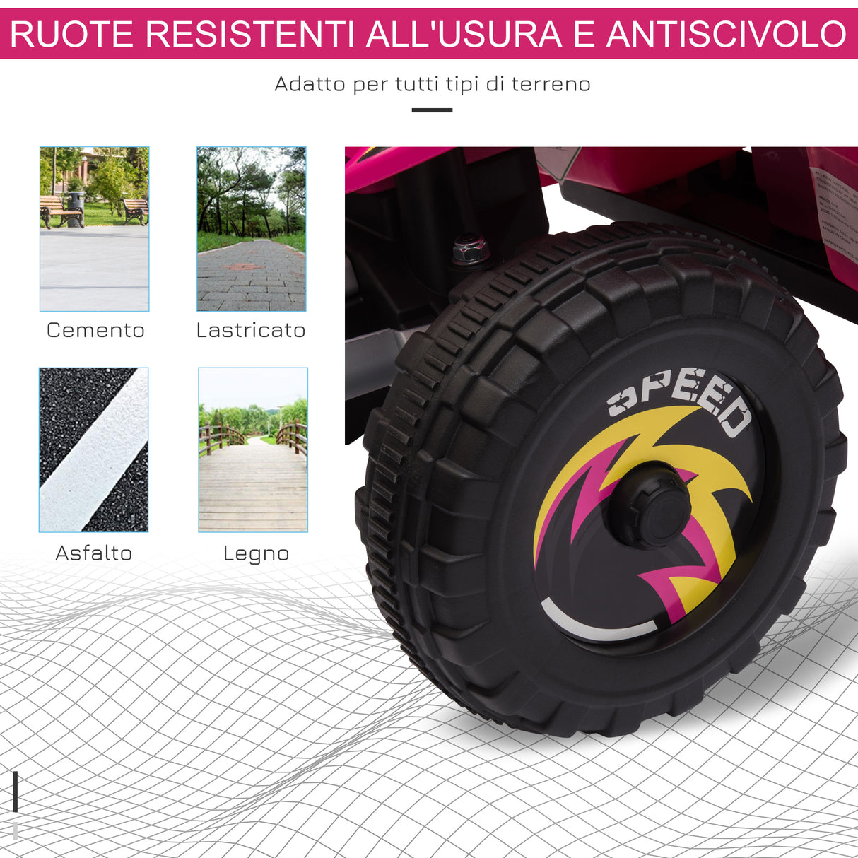 easycomfort easycomfort quad per bambini elettrico con batteria ricaricabile 6v e velocita 2 8 4 6kmh 72x40x45 5 cm rosa