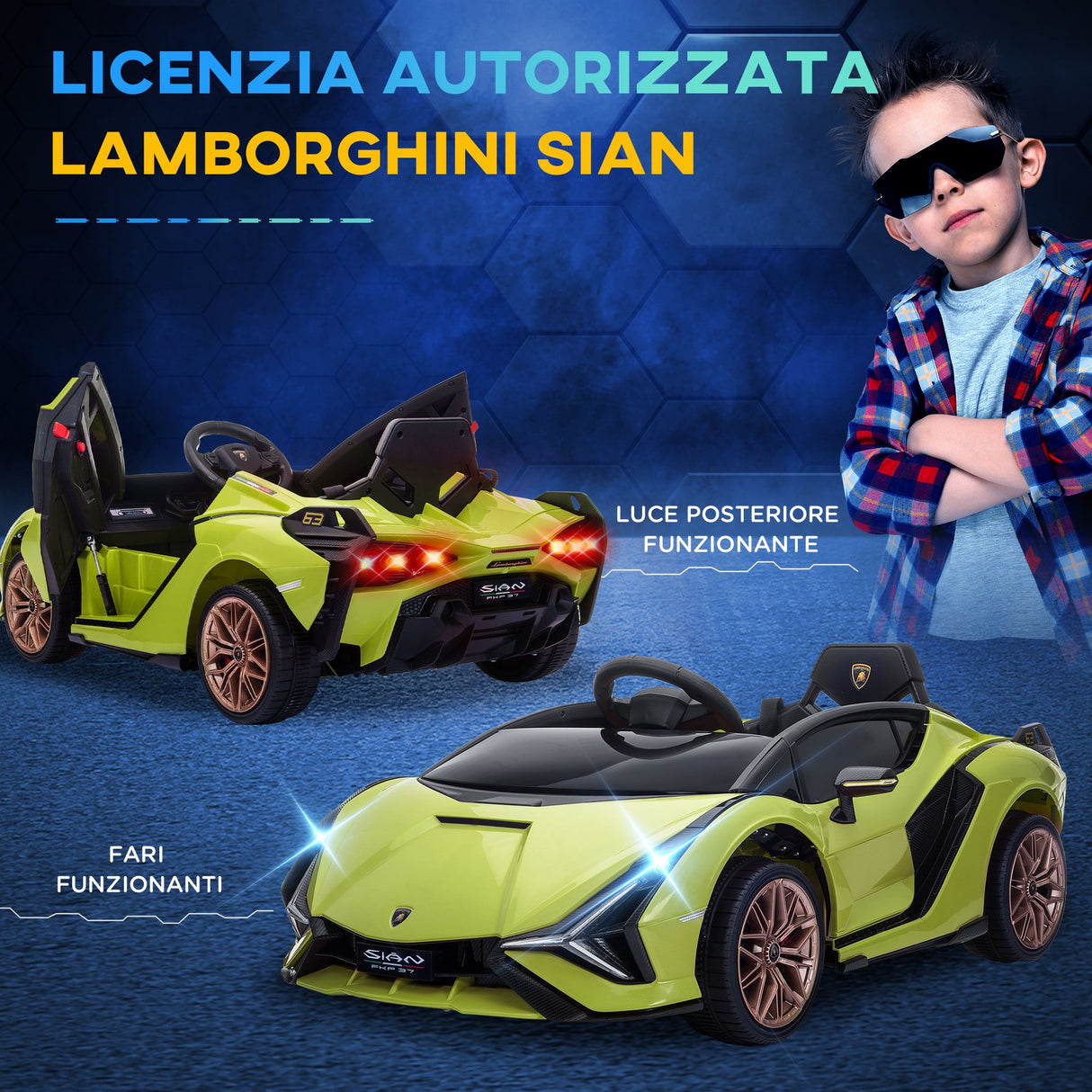 easycomfort easycomfort macchina elettrica per bambini 12v con fari e musica telecomando e velocita 3 5kmh eta 3 5 anni 108x62x40cm verde