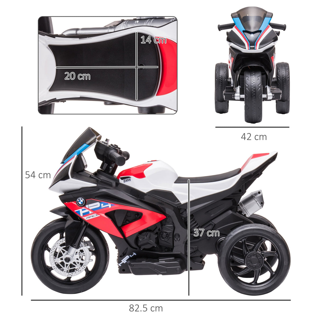 easycomfort easycomfort moto per bambini 18 60 mesi modello bmw hp4 con fari musica e pedali in pp e metallo 82 5x42x54 cm rosso
