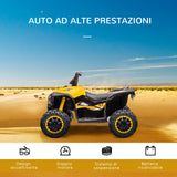 easycomfort easycomfort quad elettrico per bambini 12v 2 velocita ruote larghe con sospensioni e fari led eta 3 5 anni giallo