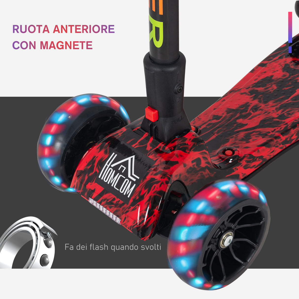 easycomfort easycomfort monopattino 3 ruote pieghevole altezza regolabile per bambini 3 8 anni rosso